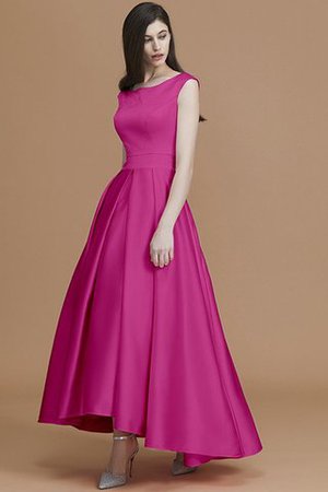 Asymmetrisch Prinzessin Reißverschluss Ärmelloses Satin Brautjungfernkleid - Bild 17