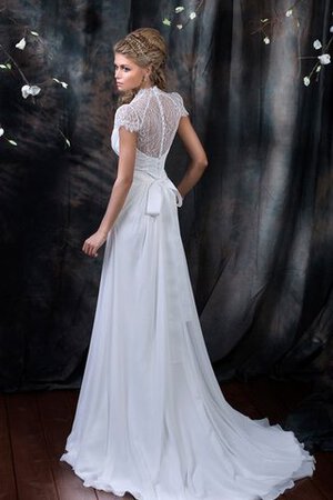 Abito da Sposa V-Scollo in pizzo Naturale in Chiffon a riva Formale E Informale - Foto 2