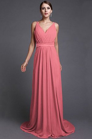 Robe demoiselle d'honneur longue de lotus avec chiffon fermeutre eclair manche nulle - Photo 27