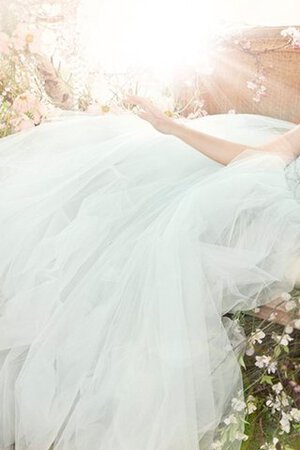 Robe de mariée naturel col en forme de cœur avec cristal textile en tulle avec sans manches - Photo 4