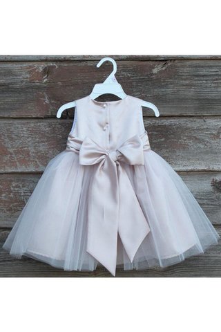 Robe de cortège enfant plissage textile en tulle de lotus a-ligne manche nulle - Photo 2