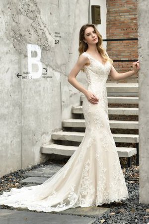 Abito da sposa seducente in pizzo v-scollo all aperto in pizzo alla moda - Foto 5