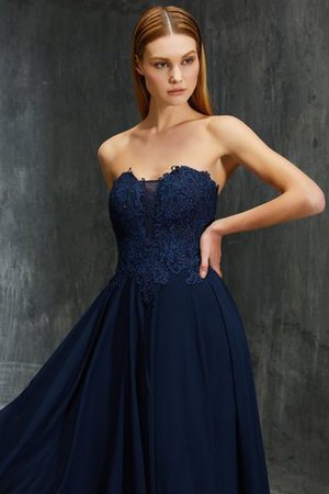 Chiffon Reißverschluss Ärmelloses Abendkleid mit Natürlicher Taille mit Applikation - Bild 4