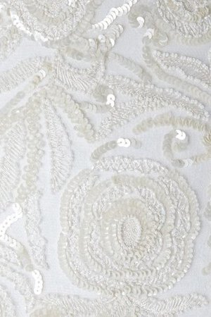 Spitze Ärmellos zeitloses Perlenbesetztes Brautkleid mit Bordüre mit Applike - Bild 7