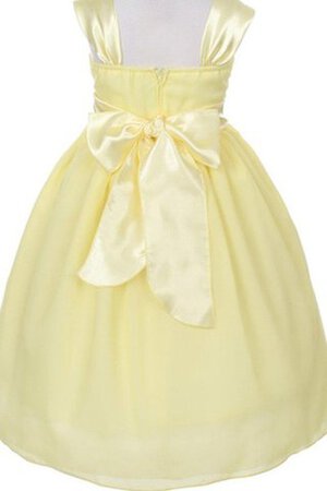 Robe de cortège enfant plissé de col carré avec manche épeules enveloppants a-ligne - Photo 2