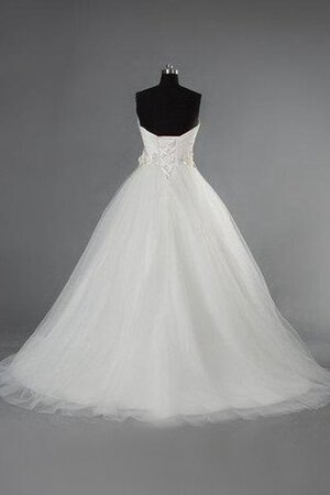 Duchesse-Linie Herz-Ausschnitt gerüschtes luxus einfaches bodenlanges Brautkleid - Bild 4