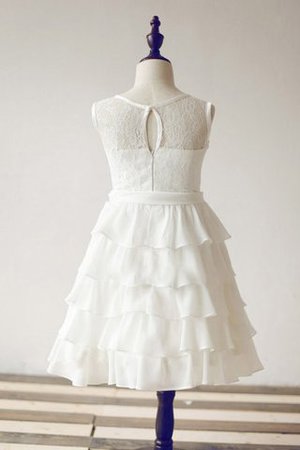 Robe de cortège enfant naturel jusqu'au sol avec chiffon a-ligne fermeutre eclair - Photo 2