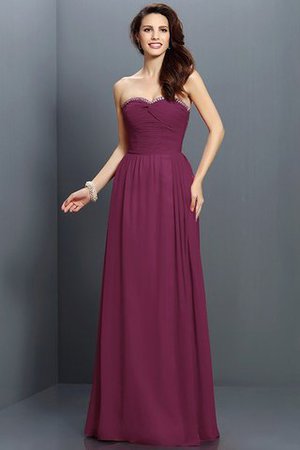 Robe demoiselle d'honneur ligne a avec zip en chiffon avec sans manches de princesse - Photo 5