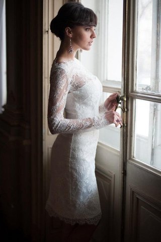 Robe de mariée romantique festonné de fourreau elevé fermeutre eclair - Photo 2