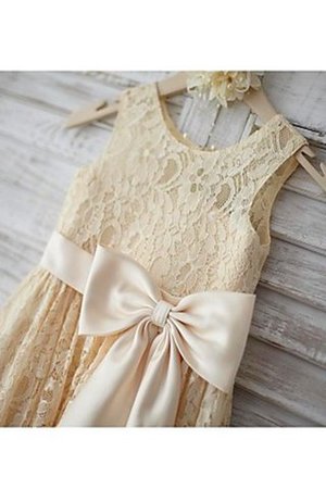 Robe de cortège enfant naturel avec fleurs avec zip avec nœud à boucle ligne a - Photo 3