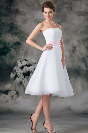 Ärmelloses A-Linie Organza Jugendweihekleid ohne Träger - Bild 5