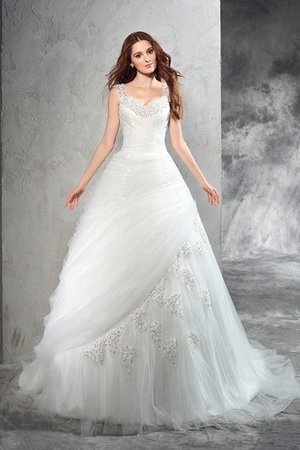 Robe de mariée longue naturel elégant fermeutre eclair bandouliere spaghetti - Photo 3