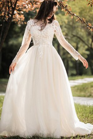 Abito da sposa lunghi in tulle a terra grazioso romantico in stain elastico - Foto 4