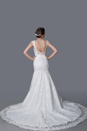 Robe de mariée grandiose facile manche nulle de traîne courte avec perle - Photo 3