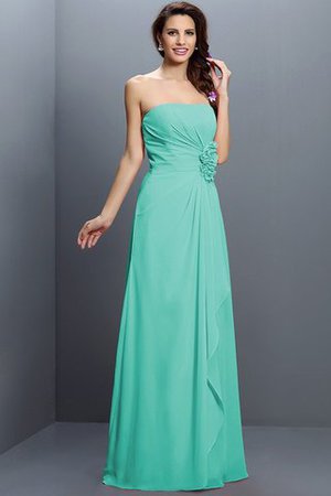 Robe demoiselle d'honneur longue de bustier avec zip avec fleurs en chiffon - Photo 15