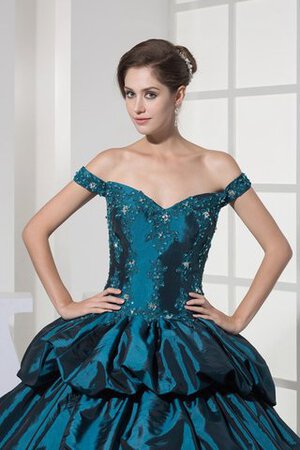 Duchesse-Linie Spaghetti Träger Pick-Ups Quinceanera Kleid mit Rücken Schnürung mit Applike - Bild 6