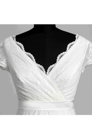 Abito da Sposa V-Scollo con Fiocco Semplice con Piega A Terra A-Line - Foto 6