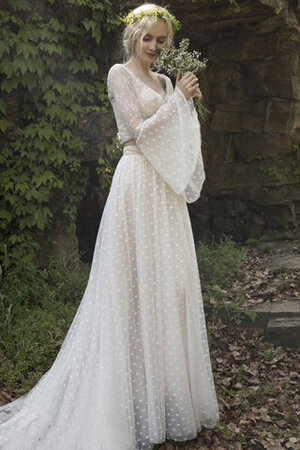 Robe de mariée longueur au ras du sol exquis fermeutre eclair textile en tulle longue - Photo 2