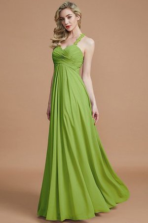 Robe demoiselle d'honneur avec zip jusqu'au sol manche nulle avec chiffon ruché - Photo 20