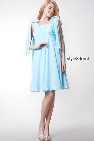 Robe demoiselle d'honneur simple plissage ligne a avec manche courte en chiffon - Photo 5