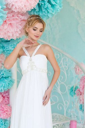 Abito da Sposa Coda A Strascico Cappella Conotta Allacciato con Piega in Chiffon A Terra - Foto 3