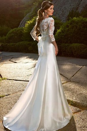 Robe de mariée plissage avec manche 3/4 avec nœud ligne a de lotus - Photo 2