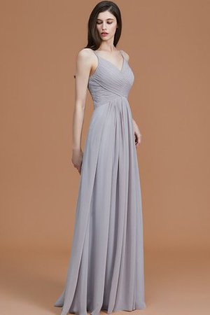 Robe demoiselle d'honneur naturel de princesse ruché avec chiffon avec sans manches - Photo 6