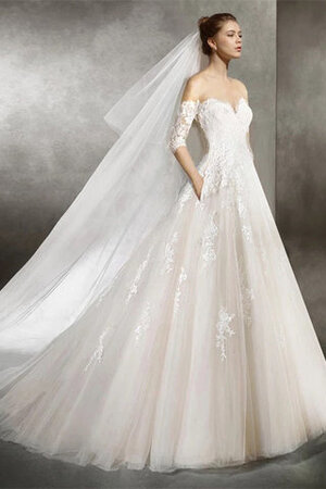 Abito da sposa angelico in raso a sala in tulle senza strap seducente - Foto 2