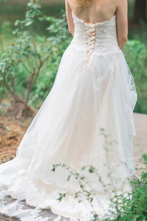 Abito da Sposa Allacciato Senza Maniche lusso in Pizzo in Tulle Cuore - Foto 5