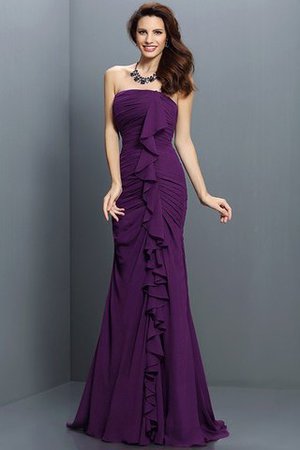 Robe demoiselle d'honneur plissage longue avec zip en chiffon de bustier - Photo 12