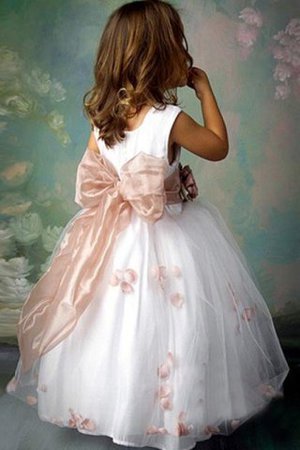 Robe de cortège enfant ligne a de princesse manche nulle avec fleurs encolure ronde - Photo 2