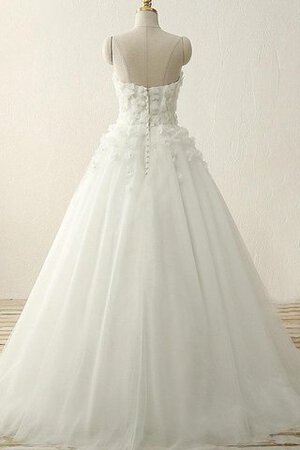 Robe de mariée longueru au niveau de sol en tulle avec perle en satin de col en cœur - Photo 5