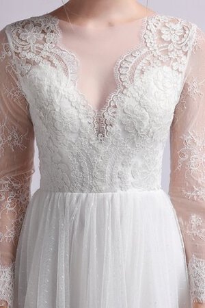 Abito da sposa a sala naturale con maniche lunghe dolce in pizzo in tulle - Foto 8