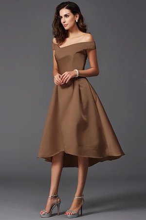 Robe demoiselle d'honneur naturel bref haut bas asymétrique de princesse - Photo 5