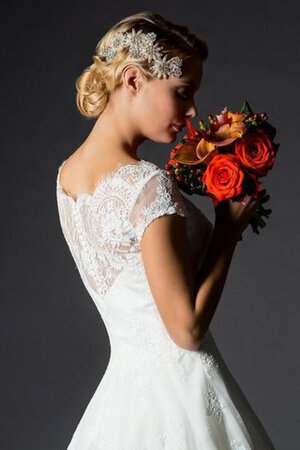 Abito da Sposa con Ricamo mini Romantico in pizzo con Bottone Sotto Ginocchio - Foto 4