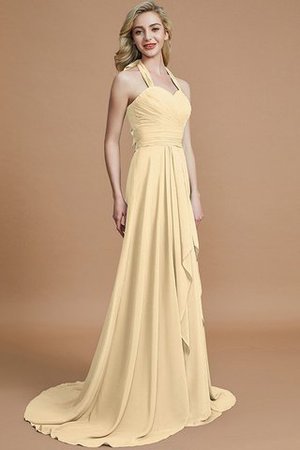 Robe demoiselle d'honneur naturel de dos nu de princesse en chiffon a-ligne - Photo 11