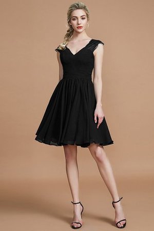 Abito da Damigella in Chiffon Mini A-Line Al Ginocchio Senza Maniche - Foto 7