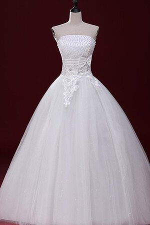 Vestido de Novia en Organza de Abalorio de Manga Poeta de Hasta el suelo - Foto 1