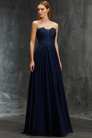 Chiffon Reißverschluss Ärmelloses Abendkleid mit Natürlicher Taille mit Applikation - Bild 1