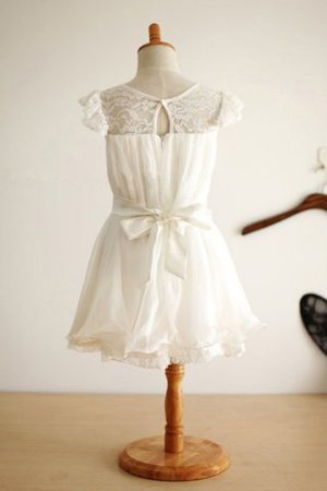 Robe de cortège enfant naturel jusqu'au sol en chiffon avec zip avec fleurs - Photo 2