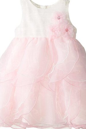 Abito da Cerimonia Bambini Tondo con Fiocco A-Line con Seghettato in Organza in Tulle - Foto 1