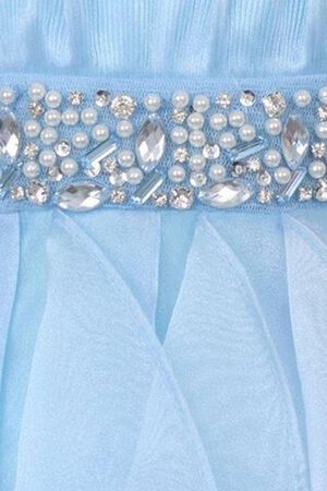 A-Line Empire Taille Perlenbesetztes bodenlanges Blumenmädchenkleid aus Tüll - Bild 5