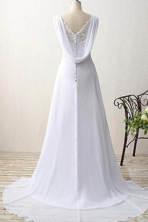 Robe de mariée simple a-ligne décolleté dans le dos col en forme de cœur sans ceinture - Photo 3