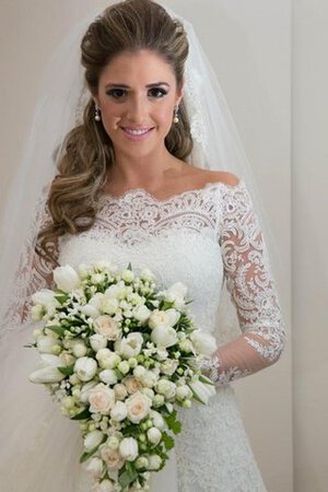 Abito da Sposa con Piega A-Line tradizionale A Terra Cerniera in pizzo - Foto 2