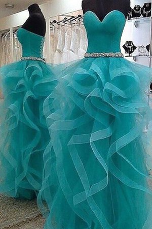 Vestido de Fiesta en Organza de Hasta el suelo de Escote Corazón de Natural - Foto 1