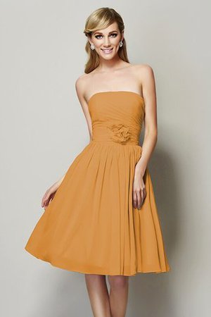 Robe demoiselle d'honneur courte avec chiffon de bustier avec zip a-ligne - Photo 20