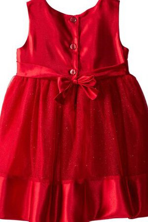 Robe de cortège enfant plissé manche nulle avec nœud à boucles avec fleurs encolure ronde - Photo 2