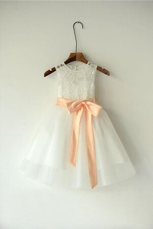 Robe de cortège enfant plissage avec ruban en organza trou de serrure ceinture en étoffe - Photo 1