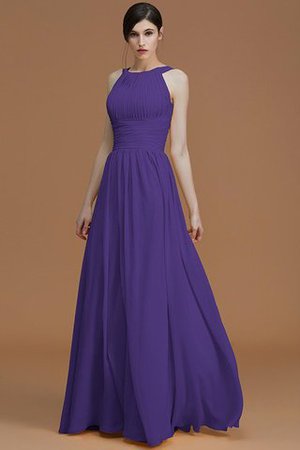 Robe demoiselle d'honneur avec zip a-ligne de princesse en chiffon manche nulle - Photo 30