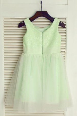 Robe de cortège enfant longue de princesse ligne a avec zip col u profond - Photo 2